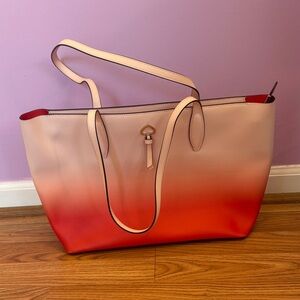 Chic Kate Spade Ombre Tote in Cream and Red